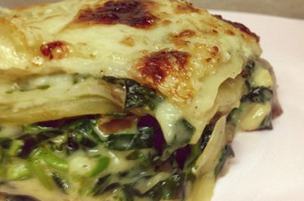 Resep Creamy Lasagna with Spinach Mushroom Gratin and Chicken Leftover Bahan Sederhana