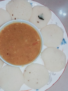 A picture of Idli sambar.