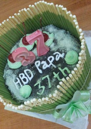 Foto resep Birthday cake pocky rasa green tea cheese (no baked, no mixer)