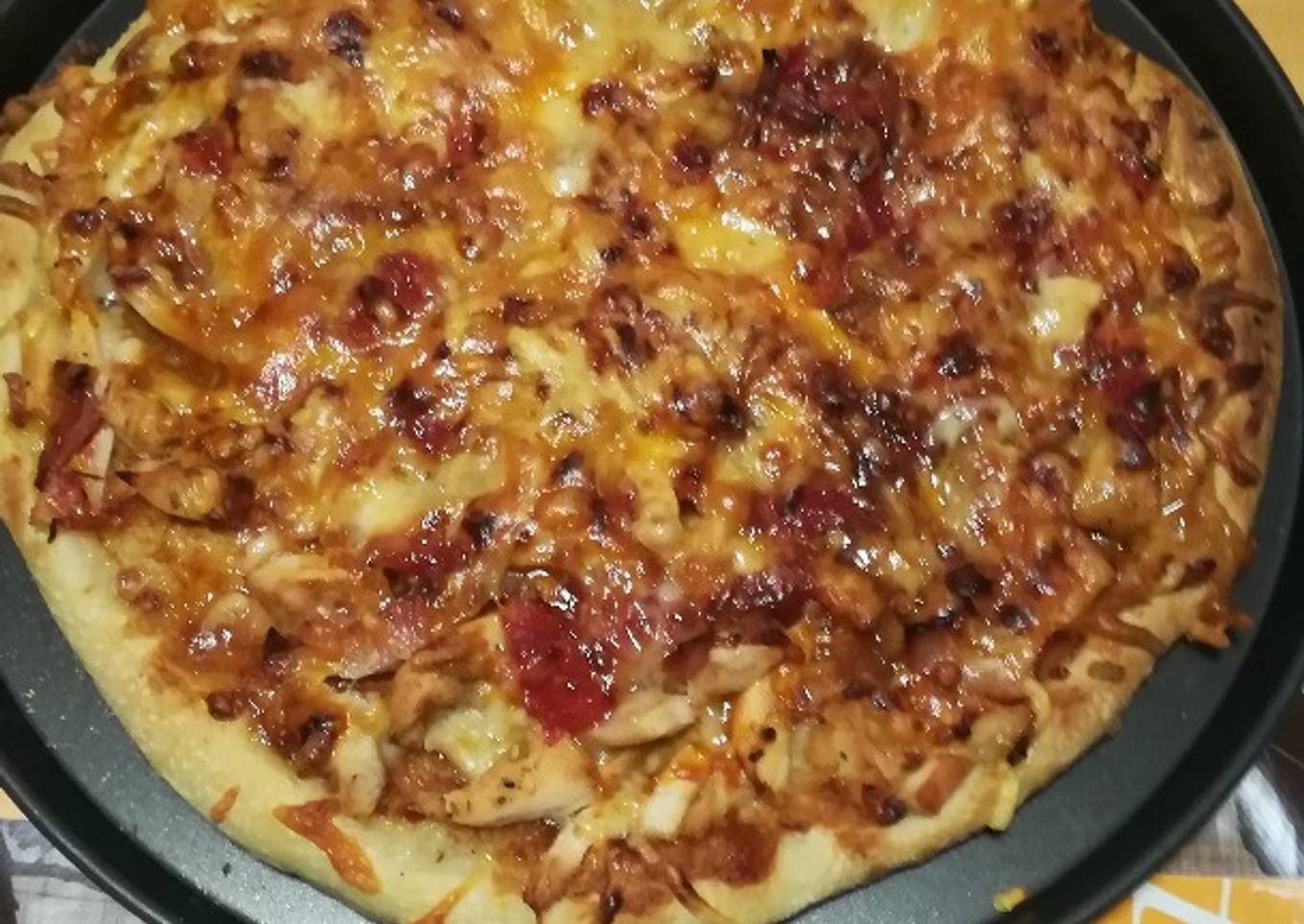 Pizza de pollo a la barbacoa