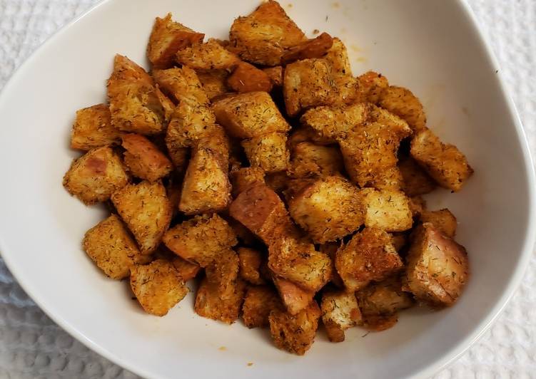 Savory just right croutons