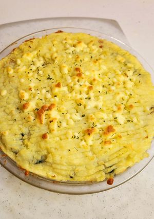 Una foto de Pastel de papa con espinaca y champignones