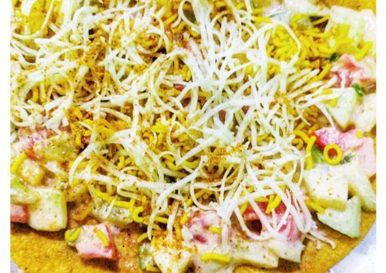 cheese khakra chaat recipe main photo