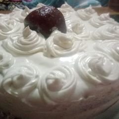 A picture of Vanilla gulab jamun cake.