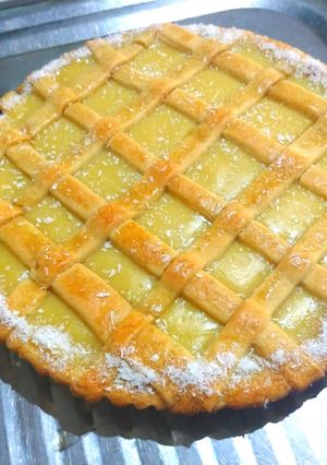 Una foto de Pastafrola de crema pastelera