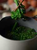 Charred Broccolini with Roasted Black Garlic Drizzle