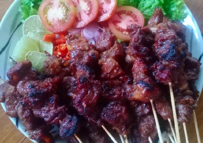 Standar Resep termudah bikin Sate Sapi bumbu manis yang spesial