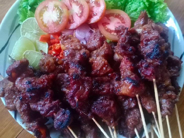 Cara Gampang Membuat Sate Sapi bumbu manis yang Enak