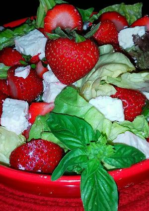 A picture of Mike's Strawberry Feta Salad.