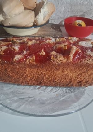 Una foto de Budín de Coco y Queso crema con pasas de uva🥥