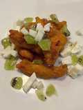 Tomato goujon with a mozzarella and kiwi salad