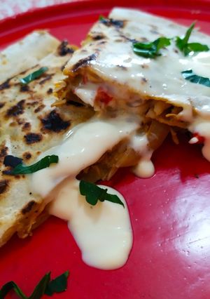 Una foto de Chapati relleno con pollo tandoori