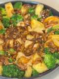 Tahu Brokoli daging cincang vegetarian