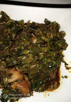 A picture of Delish Efo riro#abjmom #MyHubFav.