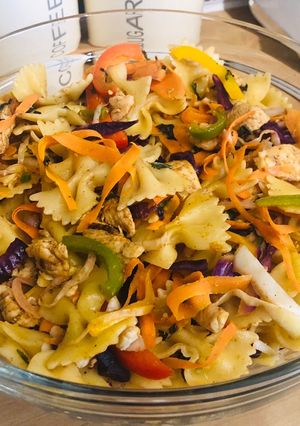 A picture of Colourful pasta.