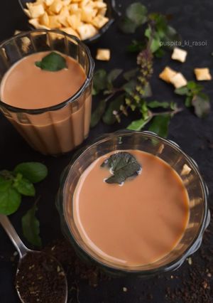 A picture of Tulsi chai/ holy basil leaves tea.