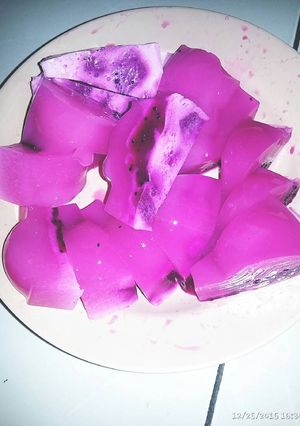 Foto resep puding buah naga
