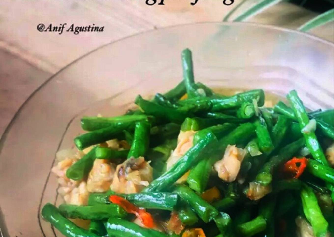 Tumis kacang panjang tempe