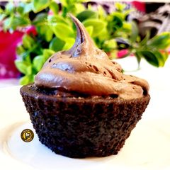 A picture of Chocolate Cupcake With Milk Chocolate Frosting.