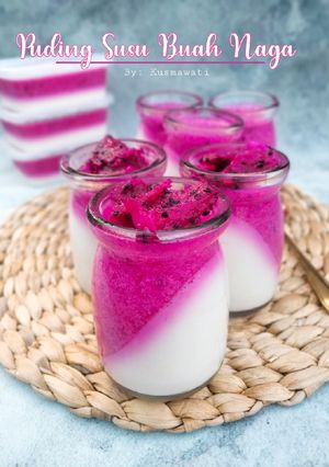 Foto resep Puding Susu Buah Naga