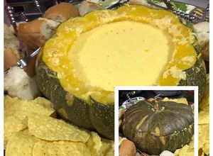 Una foto de Fondue de queso y ahuyama (zapallo)