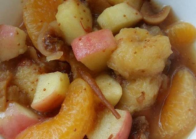 Recipe of Perfect Vickys Warming Winter Fruit Salad, GF DF EF SF NF