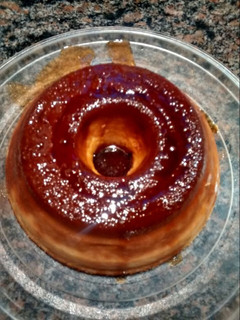 Una foto de Flan casero rápido con caramelo