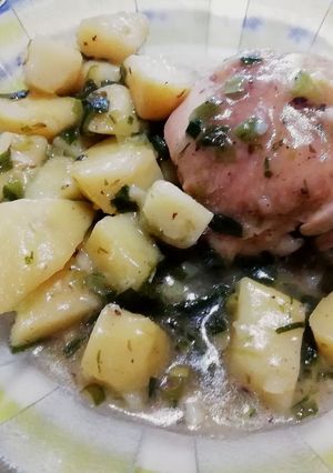Una foto de Pollo al verdeo express y one-pot
