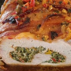 Sunhine's bacon wrapped porkloin A picture of Sunhine's bacon wrapped porkloin.