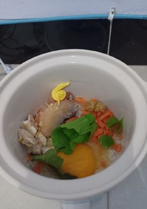 Foto resep Mpasi 6m bubur lele telor yampung