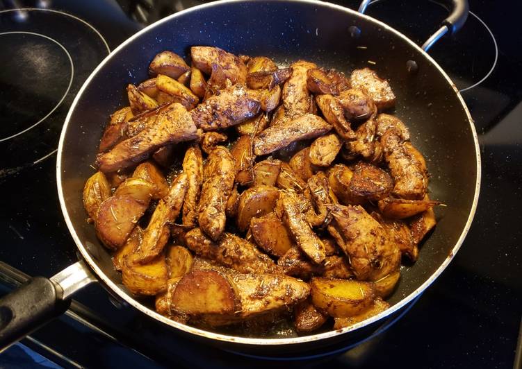 Recipe of Speedy Garlic Butter Chicken &amp; Potatoes
