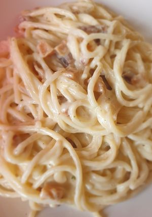 Hamis carbonara spagetti recept fotója