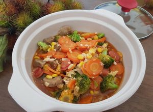 Foto resep Capcay kuah baso sosis