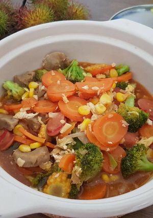 Foto resep Capcay kuah baso sosis