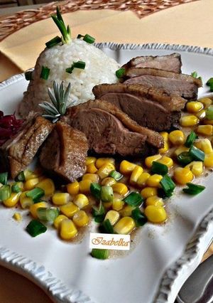 Vörösboros, kukoricás kacsamellek recept fotója