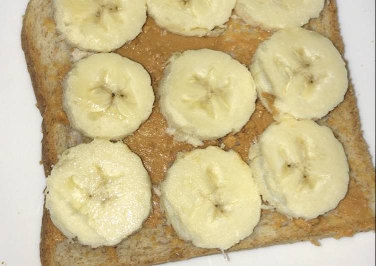 Resep Banana peanut toast Anti Gagal