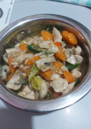 Foto resep Tumis ayam,jamur,wortel
