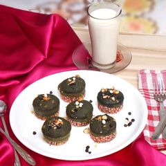 A picture of Eggless Spinach Banana Muffins.