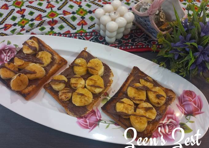Peanut Butter Nutella Banana Toast Sandwiches - Cooking with a