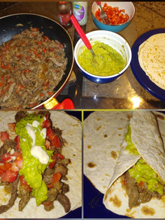 Una foto de Tacos de carne roja!