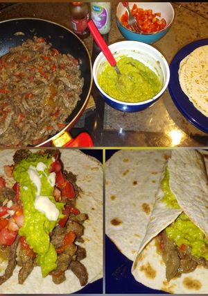 Una foto de Tacos de carne roja!