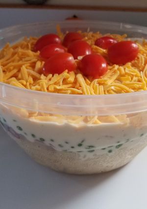 A picture of Layered Pasta Salad.