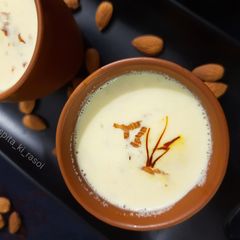 Kesar Badam milk A picture of Kesar Badam milk.