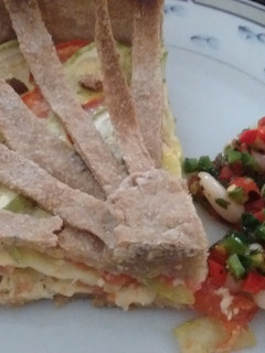 Una foto de Tarta de zucchini, tomate y queso
