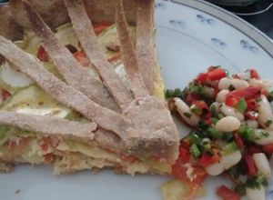 Una foto de Tarta de zucchini, tomate y queso