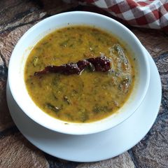 A picture of Radish Greens Dal| Mooli ke pattewali dal.