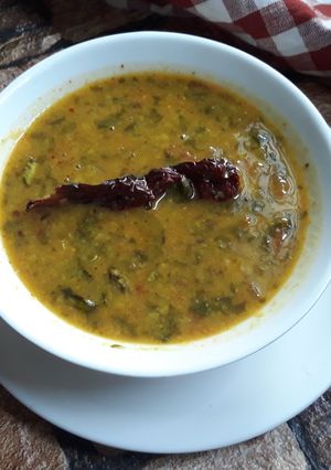 A picture of Radish Greens Dal| Mooli ke pattewali dal.