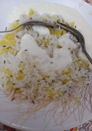 عکسی از دستور کته و سیب زمینی