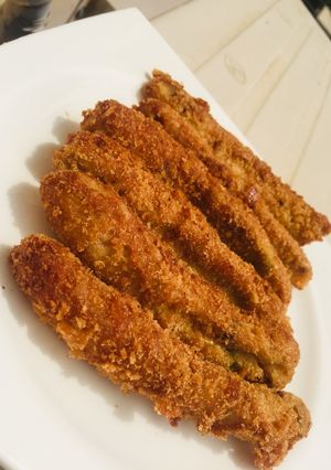 A picture of Crunchy egg fingers.