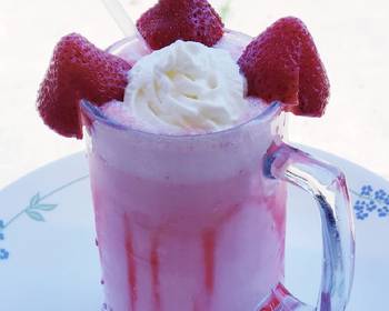 Fresh, Making Recipe Rose badam strawberry shake Practical Delicious